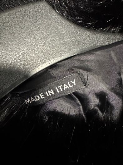 S Italy wool and mohair coat black