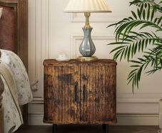 Bedside Table with Sliding Doors