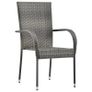 Stackable Outdoor Chairs 4 pcs Grey Poly Rattan Image 8