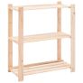 3-Tier Storage Racks 3 pcs 80x38x90 cm Solid Pinewood 150 kg Image 6