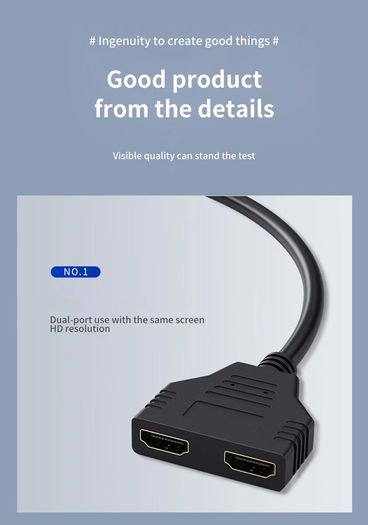 HDMI-Compatible Cable Splitter 1080P 2 Dual Port Y Splitter 1 In 2 Out Cable Adapter For Lcd Tv Box Ps3 Hdmi-Compatible Splitter