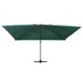 Cantilever Umbrella with LED Lights and Aluminium Pole 400x300 cm Green Image 4