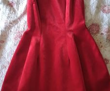 Zara Red Suede Effect Dress XS Brand New