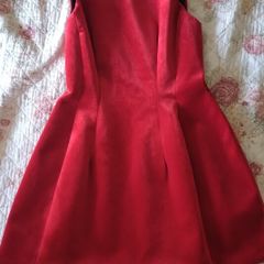 Zara Red Suede Effect Dress XS Brand New