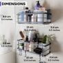 Shower Caddy Basket Shelf Pack of 2 - Adhesive Drill-Free Home Kitchen or Bathroom Organiser - Black Shower Storage Shelves - Bath Tray w/ Hooks for Accessories Image 3