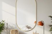 Wall Mirror 55x75 cm, Oval Gold Wall-Mounted Bathroom Vanity Mirror for Wall Decoration for Bedroom Living Room Entryway