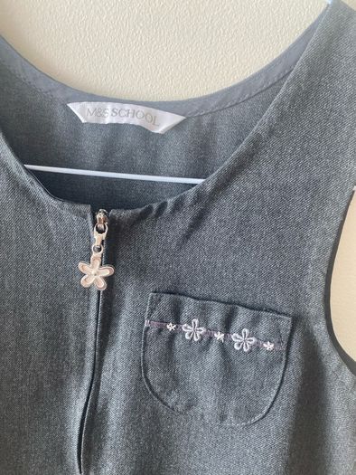 M&S grey pinafore (as new) age 7-8