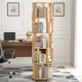 5-Tier Rotating Bookshelf Bookcase (Wooden) 360-Degree Spinning Shelf, White, Space-Saving Storage Organizer for Books,Toys, Crafts Image 5