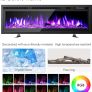 Electric Fireplace, Wall Mounted/Recessed/Freestanding 102CM/40" Electric Fire, 5 Settings for Brightness, 12 Color Flame, Crystal & Log Set, 750W/1500W Image 4