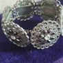 Vintage bracelet in silver tone with rhinestones. Image 6
