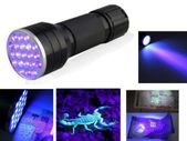 21 LED UV Ultra Violet Mini Flashlight Aluminum Blacklight Ink Torch Light Lamp