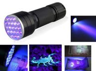 main image for ad 21 LED UV Ultra Violet Mini Flashlight Aluminum Blacklight Ink Torch Light Lamp