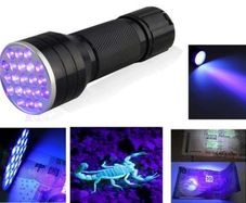 21 LED UV Ultra Violet Mini Flashlight Aluminum Blacklight Ink Torch Light Lamp
