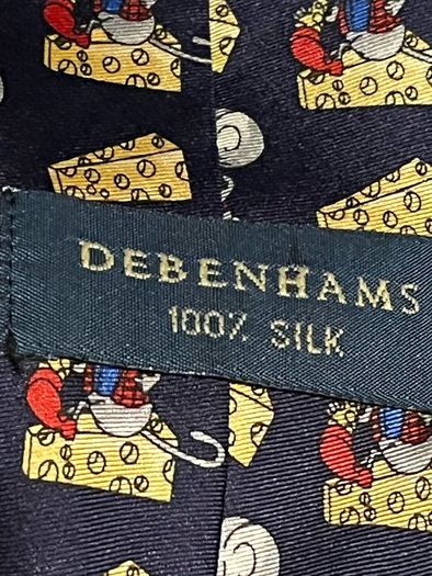 Vintage Mouse and Cheese Silk Tie