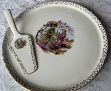 cake plate an cake server antique