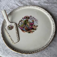 cake plate an cake server antique