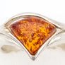 Sterling Silver And Natural Baltic Cognac Amber Ring Image 2