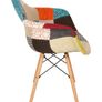 Vivid Mosaic Patchwork Armchair with Beech Legs Image 2