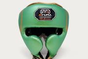 Rival 100 Series Professional Sparring Headgear (Green/Gold)