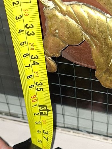 Antique Horse Brass Hanging Strap, Brown Leather Strip Mounted Five Brass Medallions Horse Brasses. Postage Available or Collection