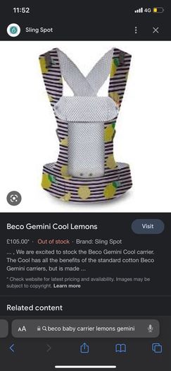 Beco Cool Lemon Baby Carrier