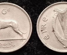 [#2117] - Ireland 1968 | 6 Pence | Wolfhound | KM.13a | UNC