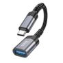 Hoco UA24 Braided Type-C Male to USB Female 3.0 Converter Metal Grey Image 2