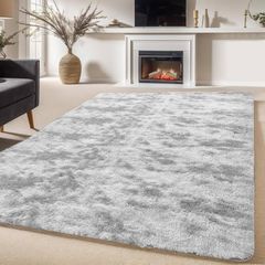 FREE EXPRESS SHIPPING  Soft Fluffy Plush Rug, Large for Parent Kids Dorm Area Living Room Bedroom Decorative, Tie Dye Craft (Light grey, 80x160cm)