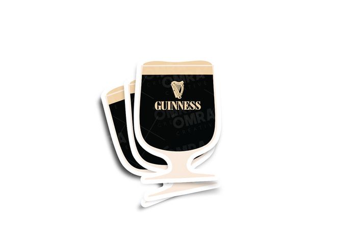 Guinness Stem Glass Glossy Sticker 3-Pack