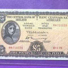 Irish five pound lavery note