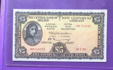 Irish five pound lavery note