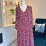 Burgundy & Cream Midi Dress from Pala D'oro Size L-XL / UK 14-16 / EU 42-44 Image 5