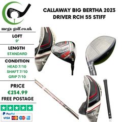 Callaway Big Bertha 2023 Driver / 9 Degree / RCH 55 Stiff