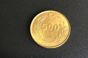 1990 Turkey coin 500 Lira