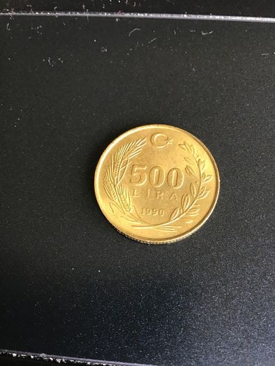 1990 Turkey coin 500 Lira