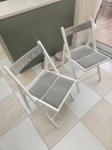 2x Ikea Frosvi folding chairs (white/grey)