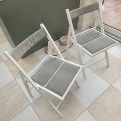 2x Ikea Frosvi folding chairs (white/grey)