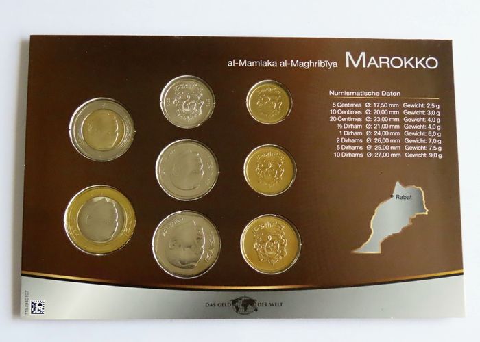 Morocco BUNC 1423 - 2002 certificated coins set