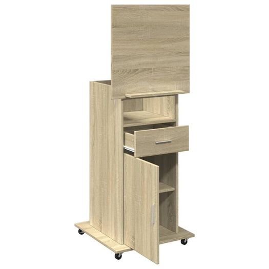 Lectern Table with Wheels And Drawer