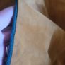 Free Cushion Covers x2 Golden Mustard Velour with Bottle Green Piping Image 2