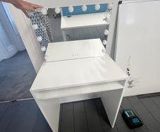 Vanity Desk with LED Hollywood Mirror