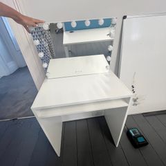 Vanity Desk with LED Hollywood Mirror