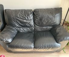 FREE - black leather couch