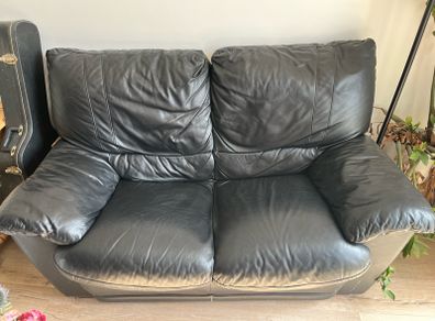 FREE - black leather couch