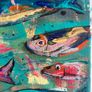 Framed Original Abstract Painting of Fish Original Gift Image 10