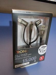 Latest New TRONIC 3 in 1 Charging & Data Transfer Cable USB 2.0 Type A To Micro USB With Type C & Lightning Adapter FOR Iphone ,Ipad,Ipod,Samsung
