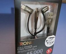Latest New TRONIC 3 in 1 Charging & Data Transfer Cable USB 2.0 Type A To Micro USB With Type C & Lightning Adapter FOR Iphone ,Ipad,Ipod,Samsung