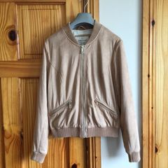 River Island Ladies Beige Faux Suede Zip up jacket size 12 Including postage