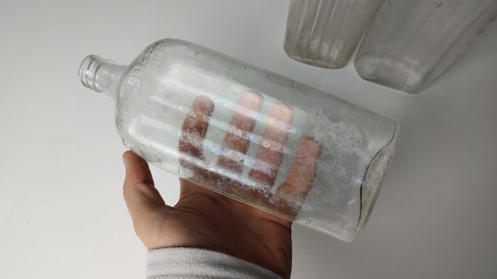 326 - Set of 3 Vintage Clear Glass Collectible Decorative Scrubbs Bottles