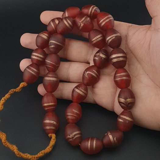 Vintage Venetian Style Aventurine Glass Beads Necklace Strand 18 inches